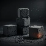 Coconut charcoal cube minimal residue with uniform cubes producing clean burn and low ash