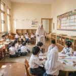 Jadwal harian anak TK yang terstruktur dengan kegiatan belajar dan bermain di sekolah islami Yogyakarta